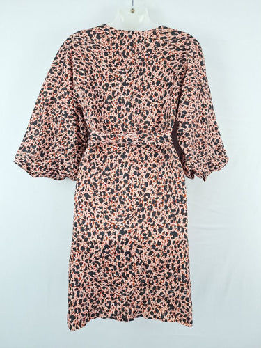 Second-Hand - Witchery Relaxed Belted 3/4 Sleeve Cheetah Midi Dress Size 8 - SwapUp