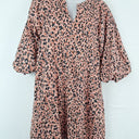 Second-Hand - Witchery Relaxed Belted 3/4 Sleeve Cheetah Midi Dress Size 8 - SwapUp