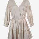 Second-Hand - Witchery Striped V Neck 3/4 Sleeve Tiered Mini Dress Size 8 - SwapUp