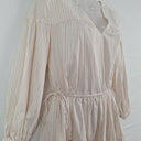 Second-Hand - Witchery Striped V Neck 3/4 Sleeve Tiered Mini Dress Size 8 - SwapUp