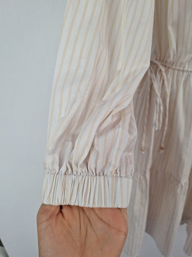 Second-Hand - Witchery Striped V Neck 3/4 Sleeve Tiered Mini Dress Size 8 - SwapUp