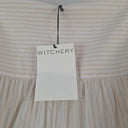Second-Hand - Witchery Striped V Neck 3/4 Sleeve Tiered Mini Dress Size 8 - SwapUp