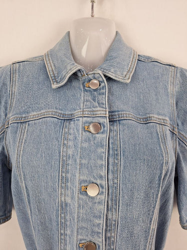 Second-Hand - Staple Belted Collared Denim Mini Dress Dress Size 8 - SwapUp