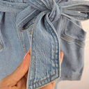Second-Hand - Staple Belted Collared Denim Mini Dress Dress Size 8 - SwapUp