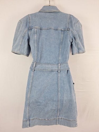 Second-Hand - Staple Belted Collared Denim Mini Dress Dress Size 8 - SwapUp