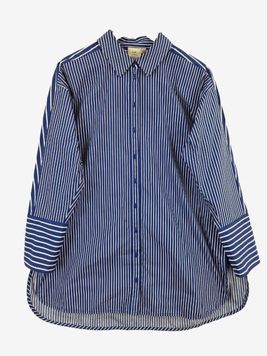 Elk Everyday Cobalt Oversized Striped Shirt Size 12