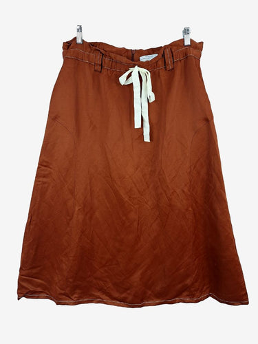 Veronika Maine Cinnamon Contrast Stitch Drawstring Skirt Size 16