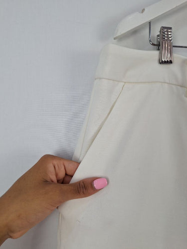 Second-Hand - Witchery Milk White Tailored Wide Leg Pants Size 18 - SwapUp