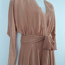 Second-Hand - Ginger & Smart Rose Gold Mesh Panel Ruffle Bottom Dress Size 14 - SwapUp