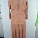 Second-Hand - Ginger & Smart Rose Gold Mesh Panel Ruffle Bottom Dress Size 14 - SwapUp