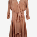 Second-Hand - Ginger & Smart Blush Mesh Sleeve Cross Front Dress Size 16 - SwapUp