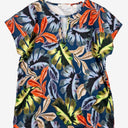Second-Hand - Trenery Keyhole Cut Out Muted Leaf Top Size S - SwapUp