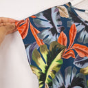Second-Hand - Trenery Keyhole Cut Out Muted Leaf Top Size S - SwapUp