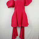 Second-Hand - Aje Fuscia Pink Arista Tulip Sleeve Mini Dress Size 6 - SwapUp