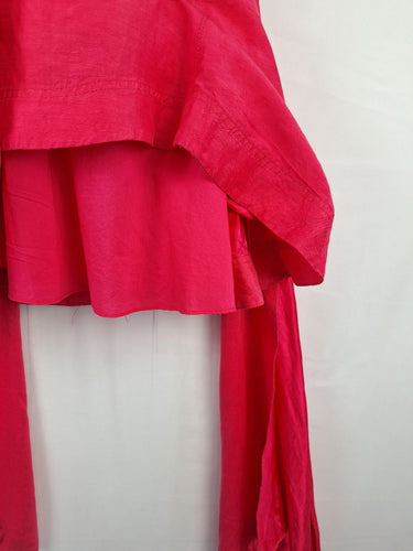 Second-Hand - Aje Fuscia Pink Arista Tulip Sleeve Mini Dress Size 6 - SwapUp