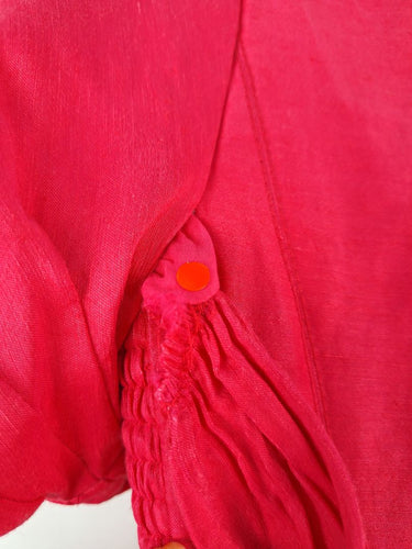 Second-Hand - Aje Fuscia Pink Arista Tulip Sleeve Mini Dress Size 6 - SwapUp