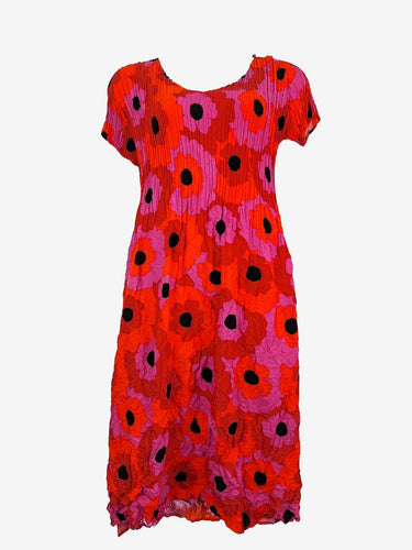 Alquema Signature Pleated Poppy Patterned Dress Size M