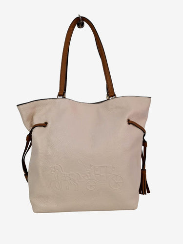 Coach Cream Andy Tote With Horse And Carriage Bag