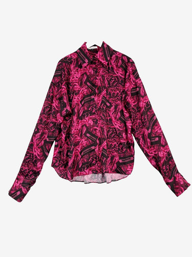 LaQuan Smith Engine Print Oversized Button Down Shirt Size L