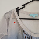 Second-Hand - Blue Illusion Flirty Sheer Bedazzled Top Size M - SwapUp