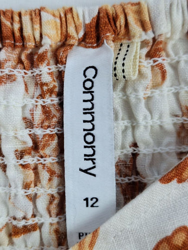 Second-Hand - Commonry Island Flower Linen Top Size 12 - SwapUp