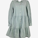 Second-Hand - Witchery Minty Stripe Pearl Button Midi Dress Size 8 - SwapUp