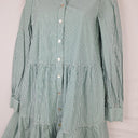 Second-Hand - Witchery Minty Stripe Pearl Button Midi Dress Size 8 - SwapUp