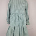 Second-Hand - Witchery Minty Stripe Pearl Button Midi Dress Size 8 - SwapUp