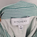 Second-Hand - Witchery Minty Stripe Pearl Button Midi Dress Size 8 - SwapUp