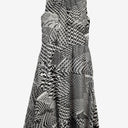Second-Hand - Liz Jordan Monochrome Speckled Gathered Neck Dress Size S - SwapUp