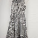Second-Hand - Liz Jordan Monochrome Speckled Gathered Neck Dress Size S - SwapUp