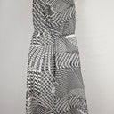 Second-Hand - Liz Jordan Monochrome Speckled Gathered Neck Dress Size S - SwapUp
