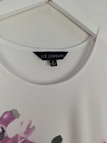 Second-Hand - Liz Jordan Wisteria Print Classic Fit T-shirt Size S - SwapUp