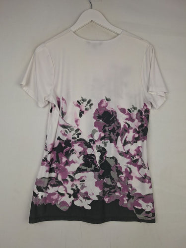 Second-Hand - Liz Jordan Wisteria Print Classic Fit T-shirt Size S - SwapUp