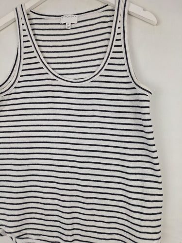 Second-Hand - Witchery Soft Linen Blend Stripe Tank Top Size XS - SwapUp