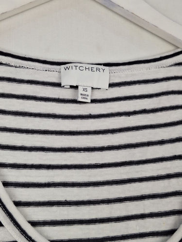 Second-Hand - Witchery Soft Linen Blend Stripe Tank Top Size XS - SwapUp