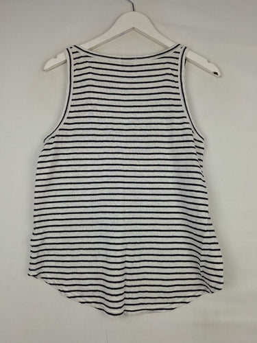 Second-Hand - Witchery Soft Linen Blend Stripe Tank Top Size XS - SwapUp