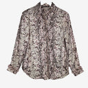 Second-Hand - Liz Jordan Pastel Snake Print Satin Shirt Size 8 - SwapUp