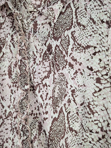 Second-Hand - Liz Jordan Pastel Snake Print Satin Shirt Size 8 - SwapUp