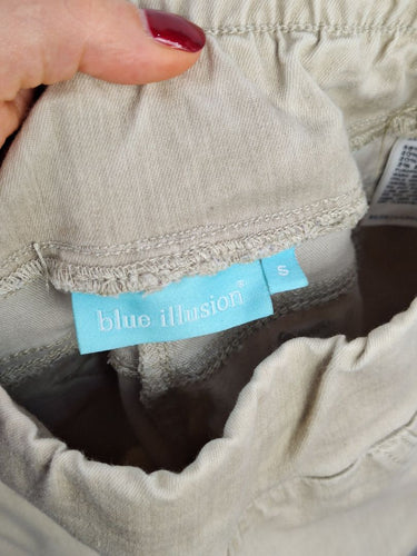 Second-Hand - Blue Illusion Washed Olive Jean Style Pants Size S - SwapUp