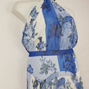 Second-Hand - Lover Rope Tie Halter Blue Floral Maxi Dress Size 12 - SwapUp