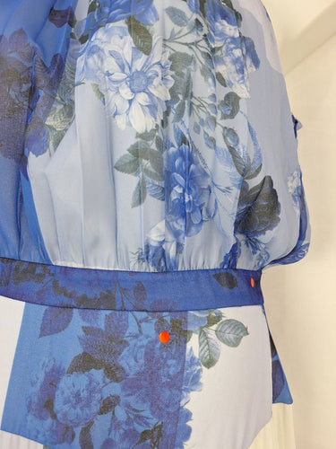 Second-Hand - Lover Rope Tie Halter Blue Floral Maxi Dress Size 12 - SwapUp