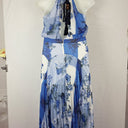 Second-Hand - Lover Rope Tie Halter Blue Floral Maxi Dress Size 12 - SwapUp