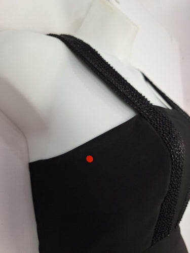 Second-Hand - Wayne Cooper Beaded Bodice Cross Back Dress Size 10 - SwapUp