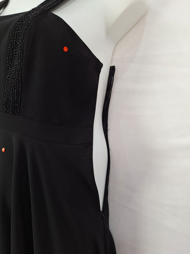 Second-Hand - Wayne Cooper Beaded Bodice Cross Back Dress Size 10 - SwapUp