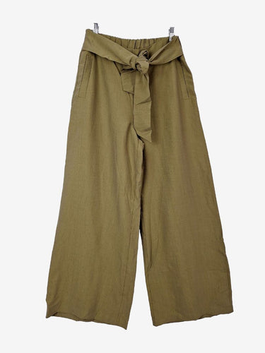 Zara Olive Waist Tie Pants Size L