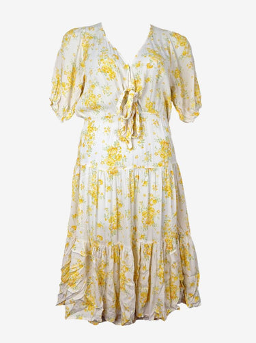 Kivari Yellow Vintage Floral Maxi Dress Size 10