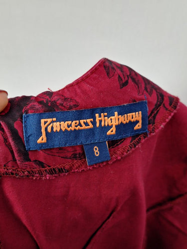 Second-Hand - Princess Highway Berry Fit & Flare Garden Dress Size 8 - SwapUp