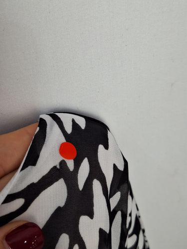 Second-Hand - Liz Jordan Monochrome Speckled Gathered Neck Dress Size S - SwapUp