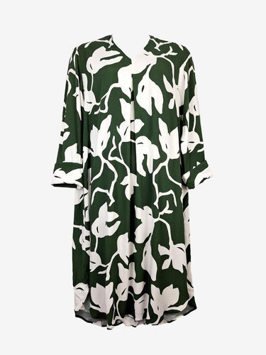Marimekko Bottle Green Long Sleeve Dress Size M